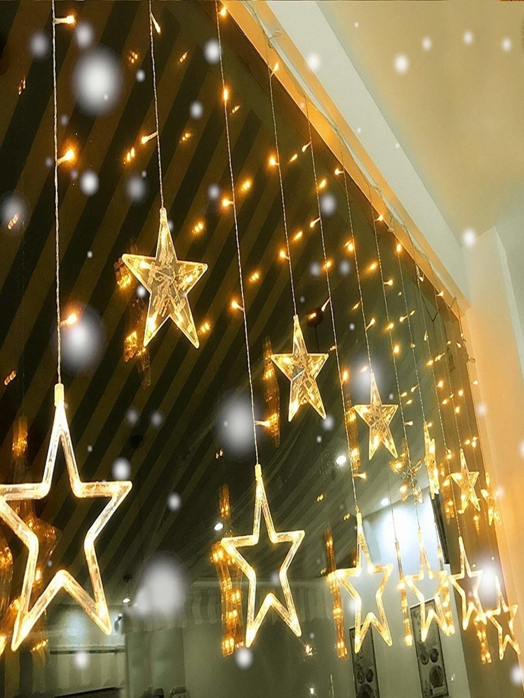 

SPARK WORLD Gold Toned Star Shaped LED String Lights