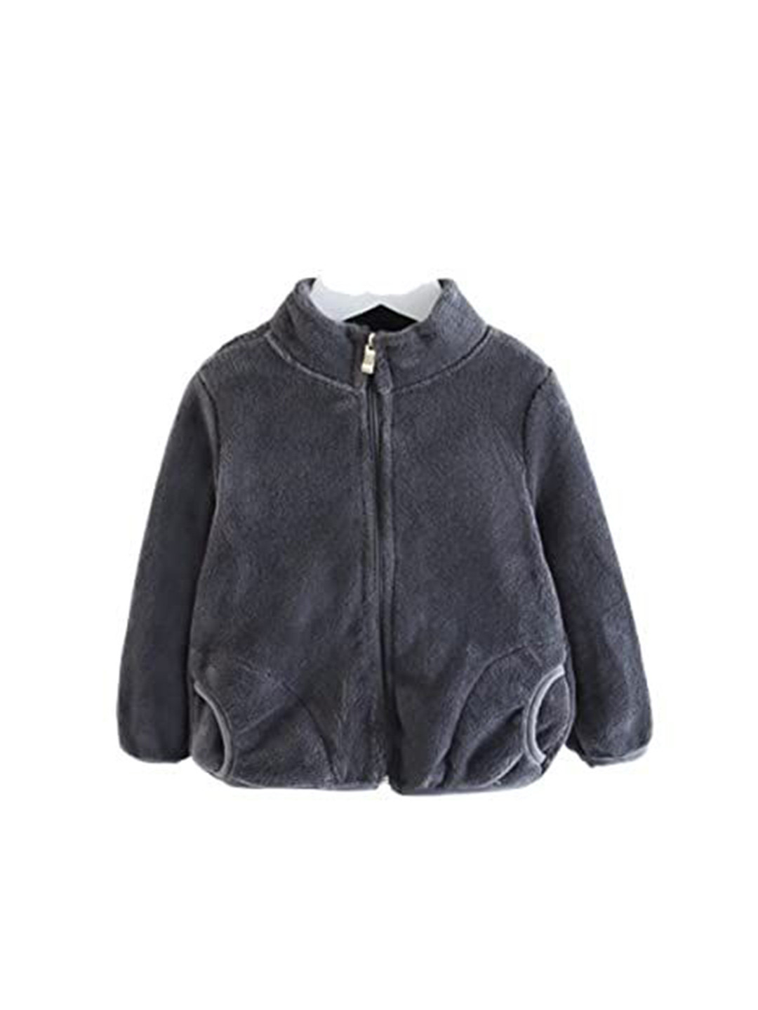 

MOMISY Kids Mock Collar Cardigan, Grey
