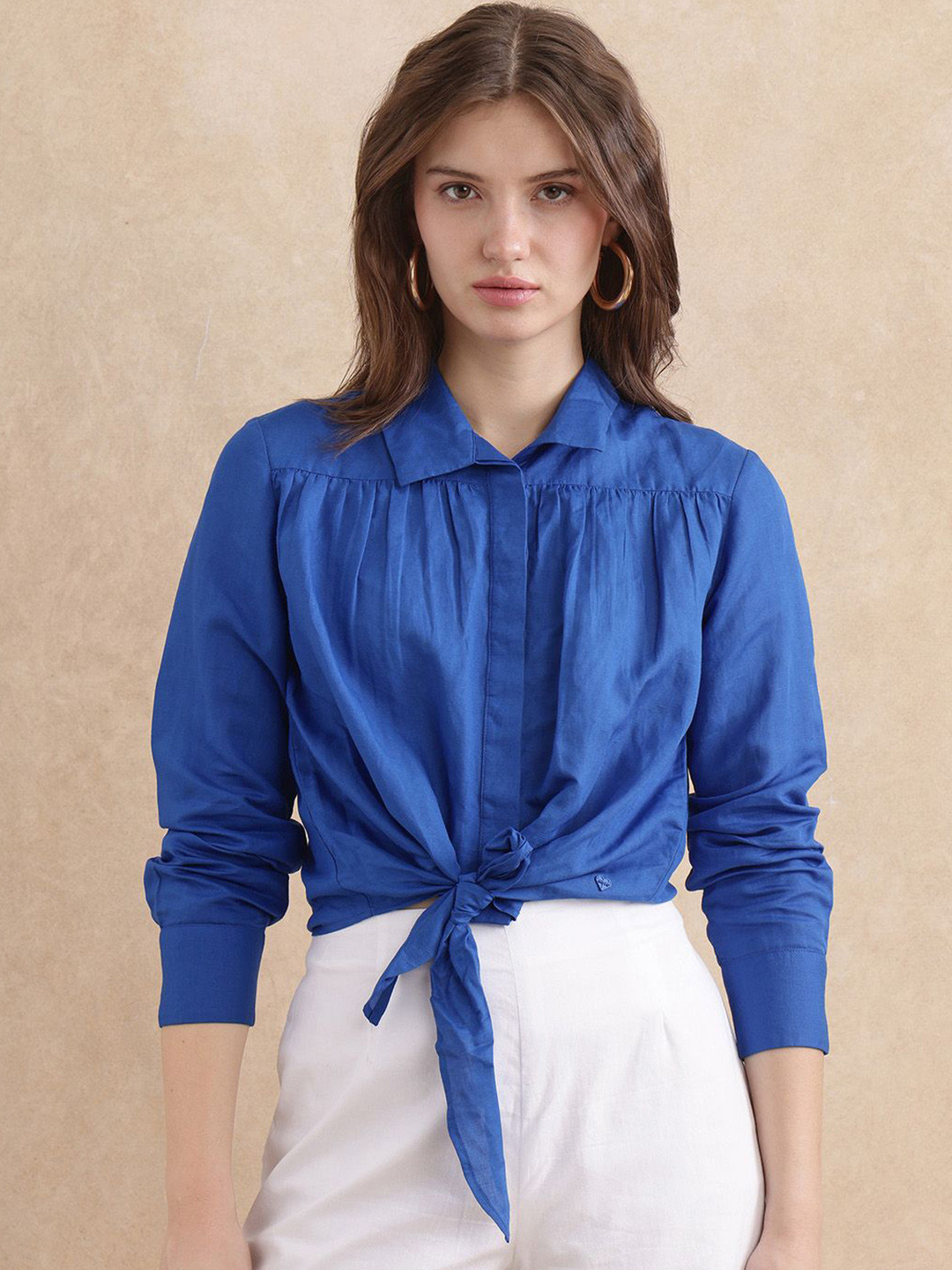 

RAREISM Women Comfort Opaque Casual Shirt, Blue