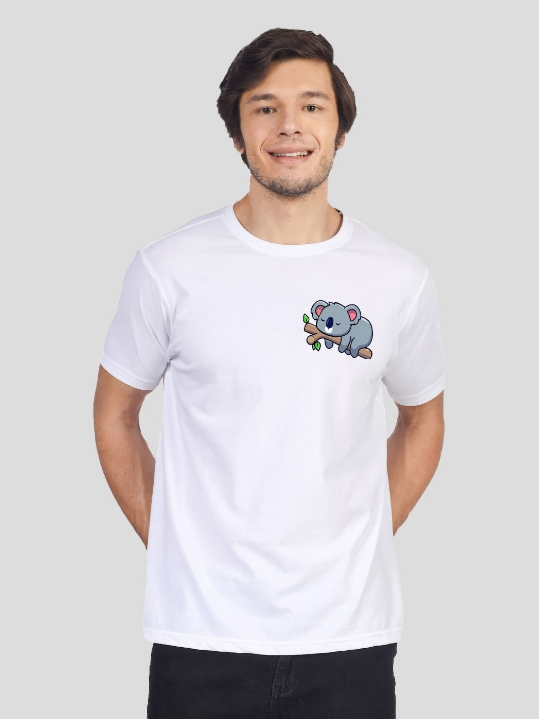 

Greylongg Men Graphic Printed Round Neck Cotton T-shirt, White