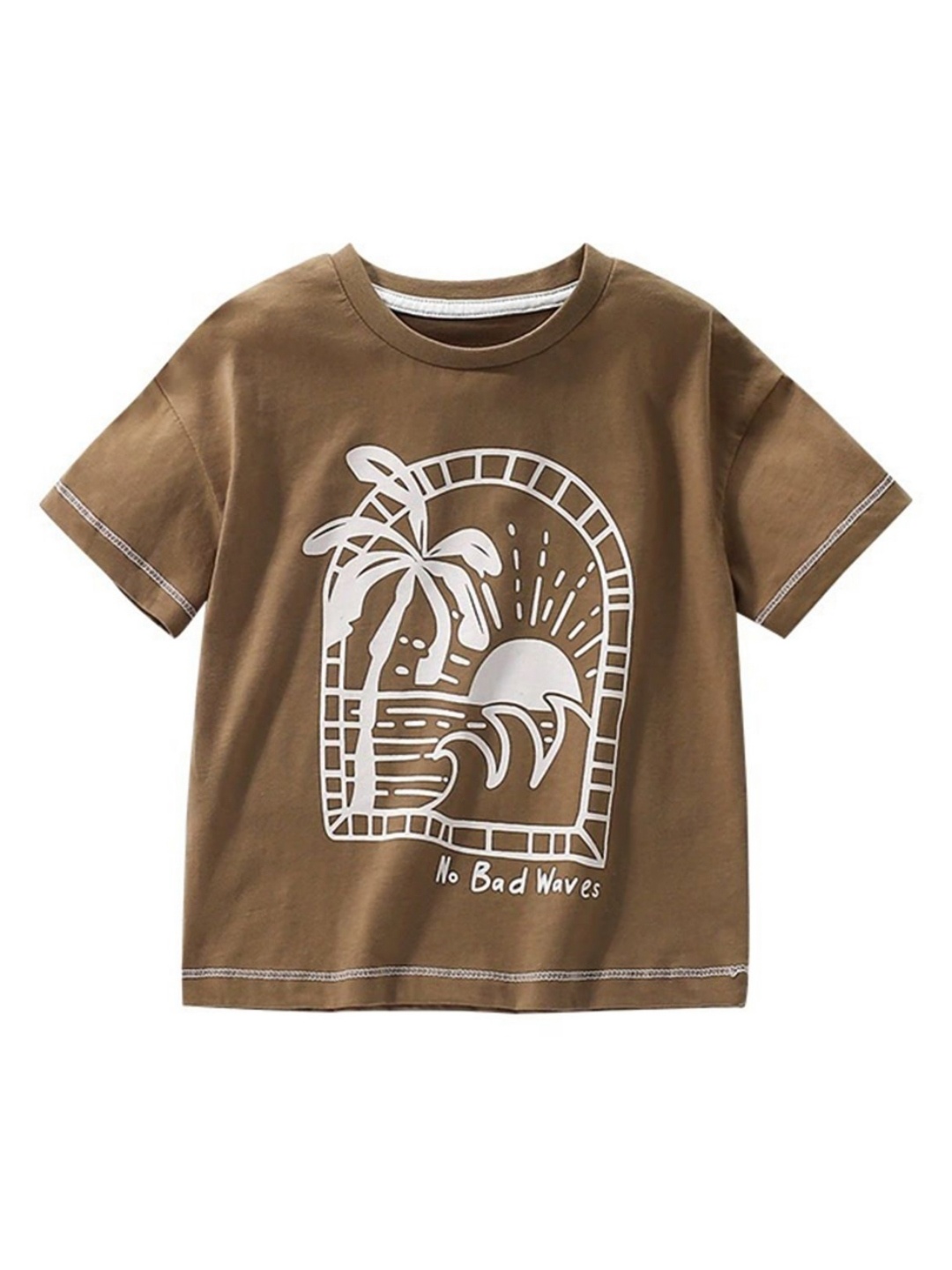 

LULU & SKY Boys Applique T-shirt, Brown