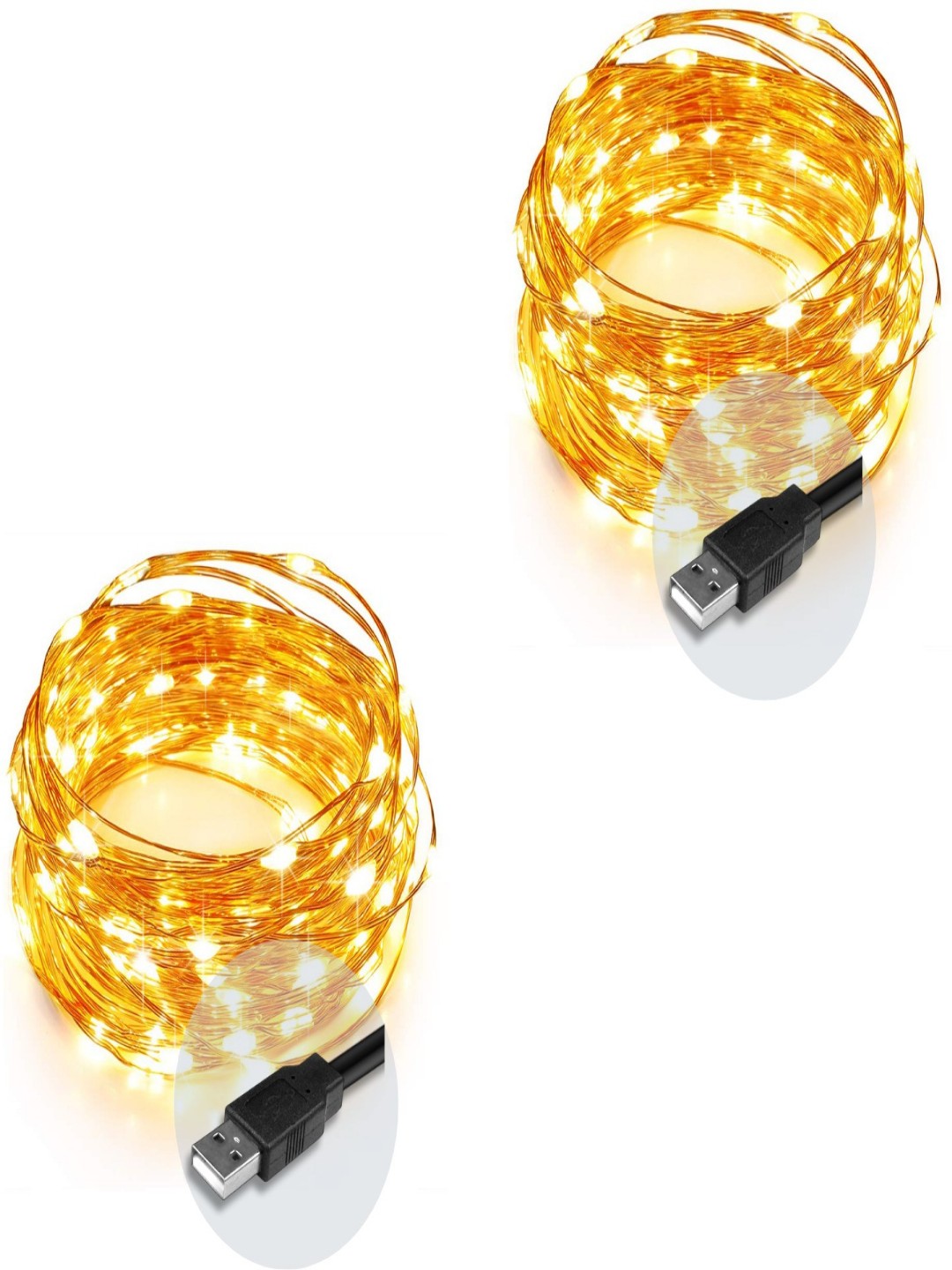 

ENORMITY Yellow 2 Pieces Rice Shape String Lights