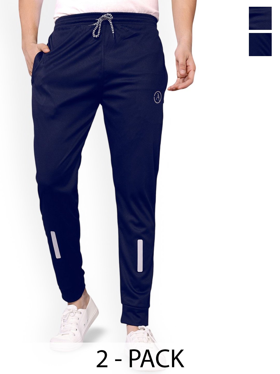 

Moda Rapido Men Pack Of 2 Regular Fit Mid Rise Joggers, Blue