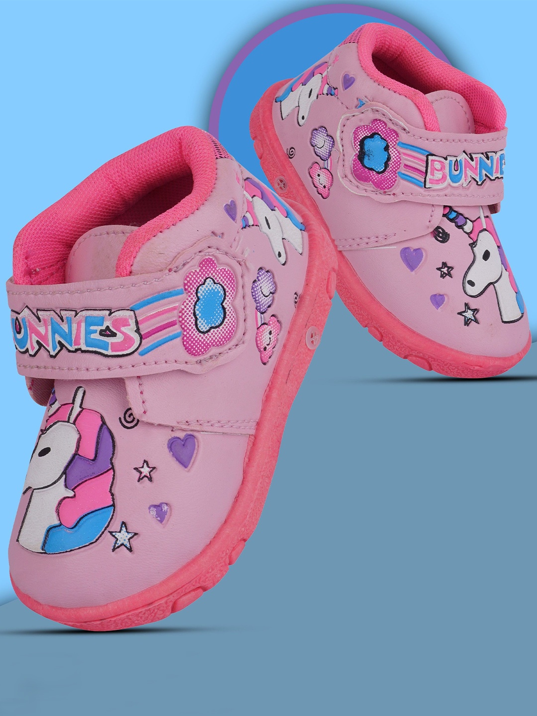 

BUNNIES Kids Unicorn Mid-Top Walking Shoes, Pink