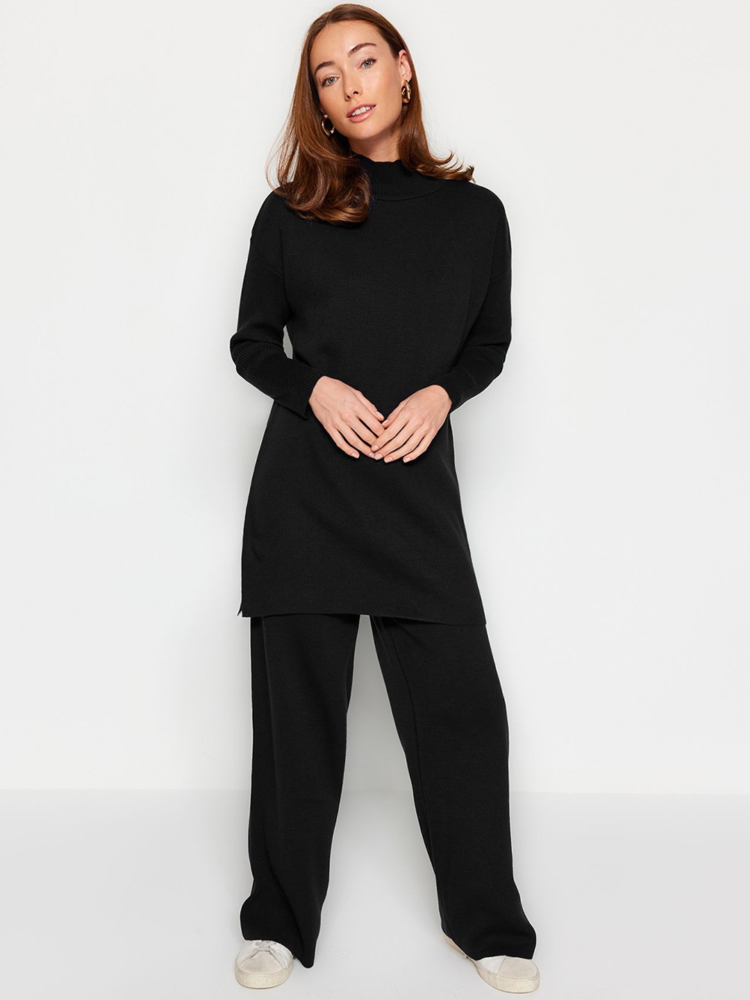 

Trendyol High-Neck Long Sleeve Sweater And Trouser, Black