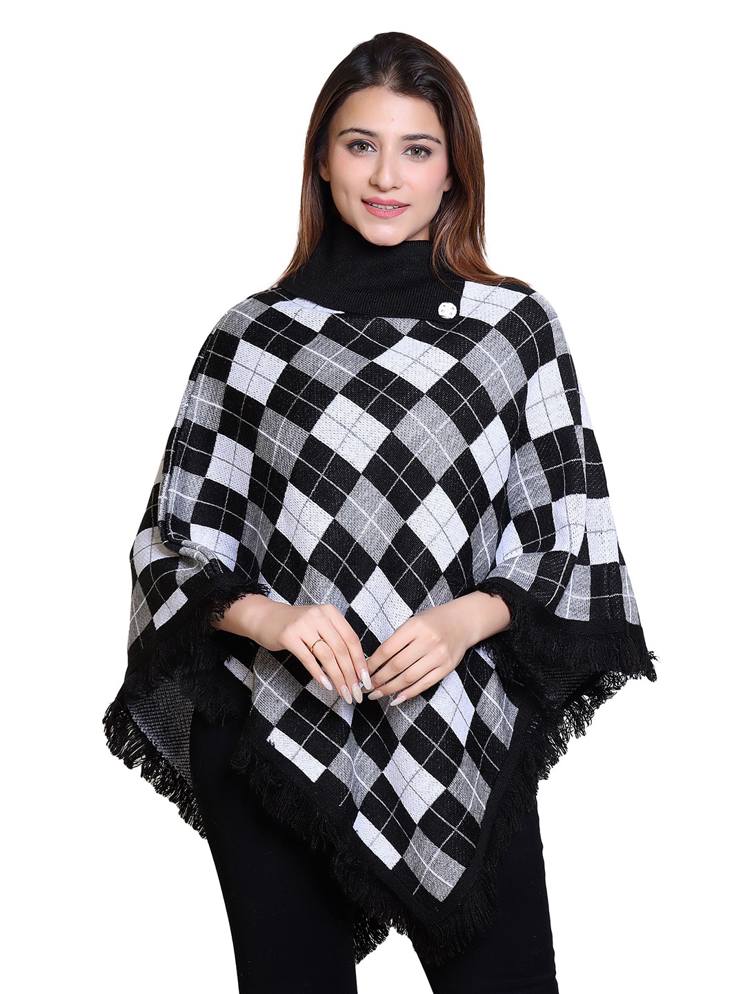 

DISCOVERYLINE Women Checked Poncho, Grey