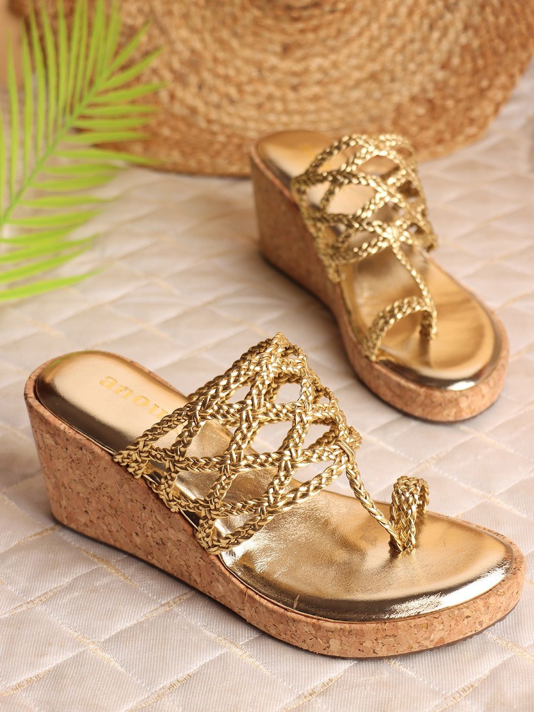 

Anouk Ethnic Wedge Sandals, Gold