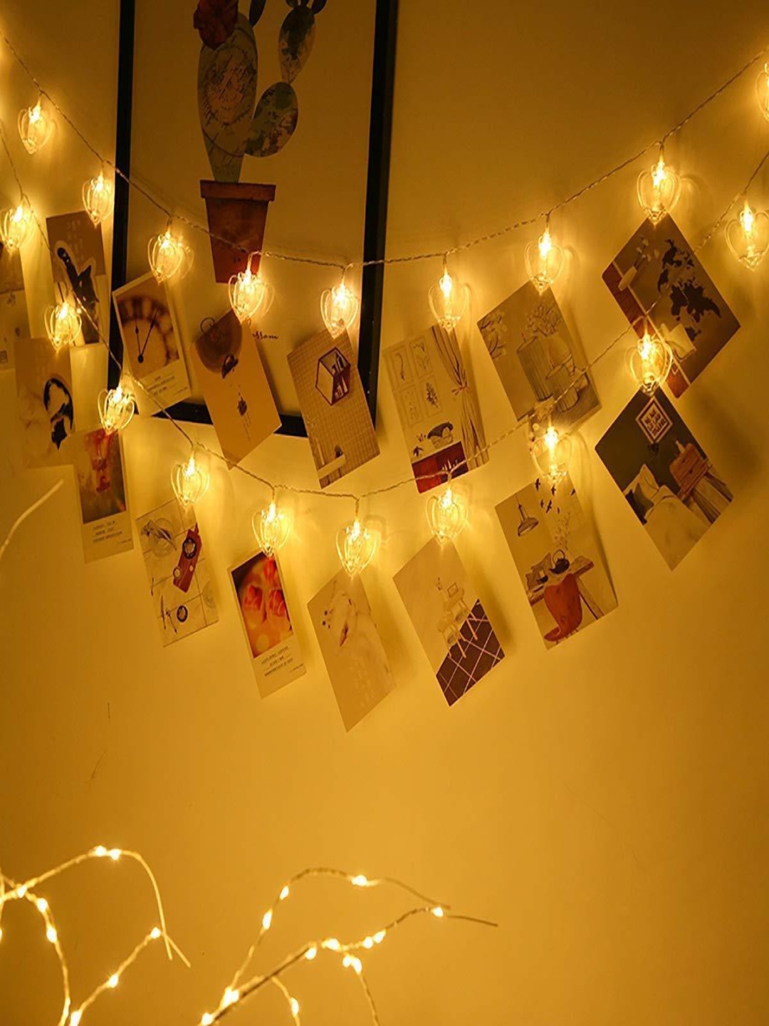 

ENORMITY Yellow Heart Clip Shape String Lights