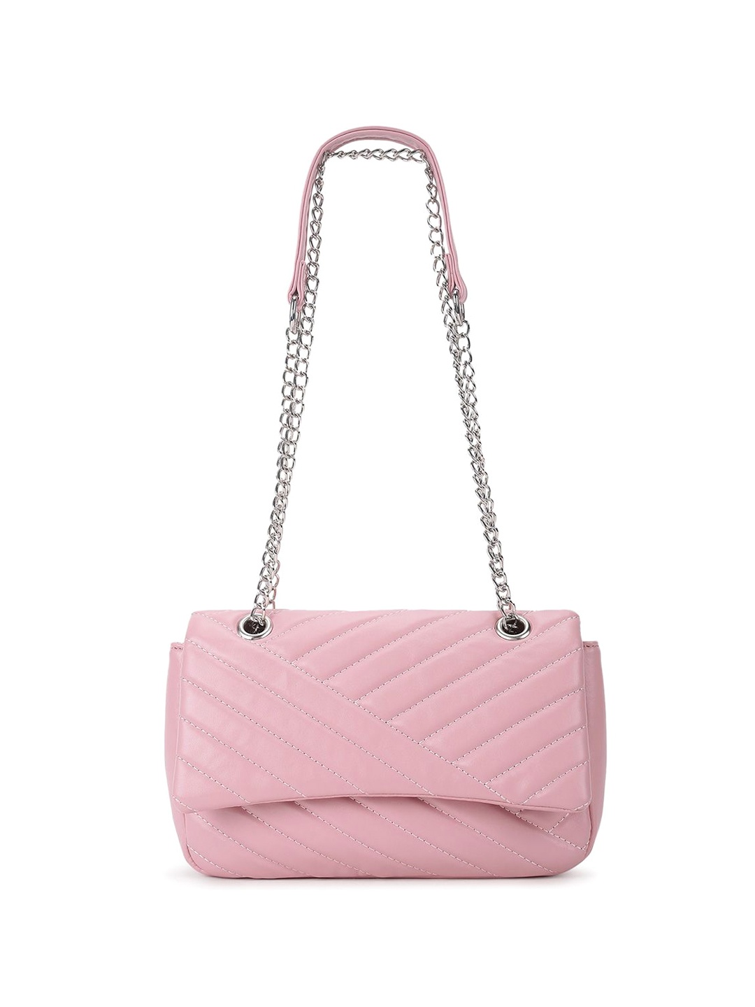 

Fastrack Textured PU Bucket Sling Bag with Quilted, Pink