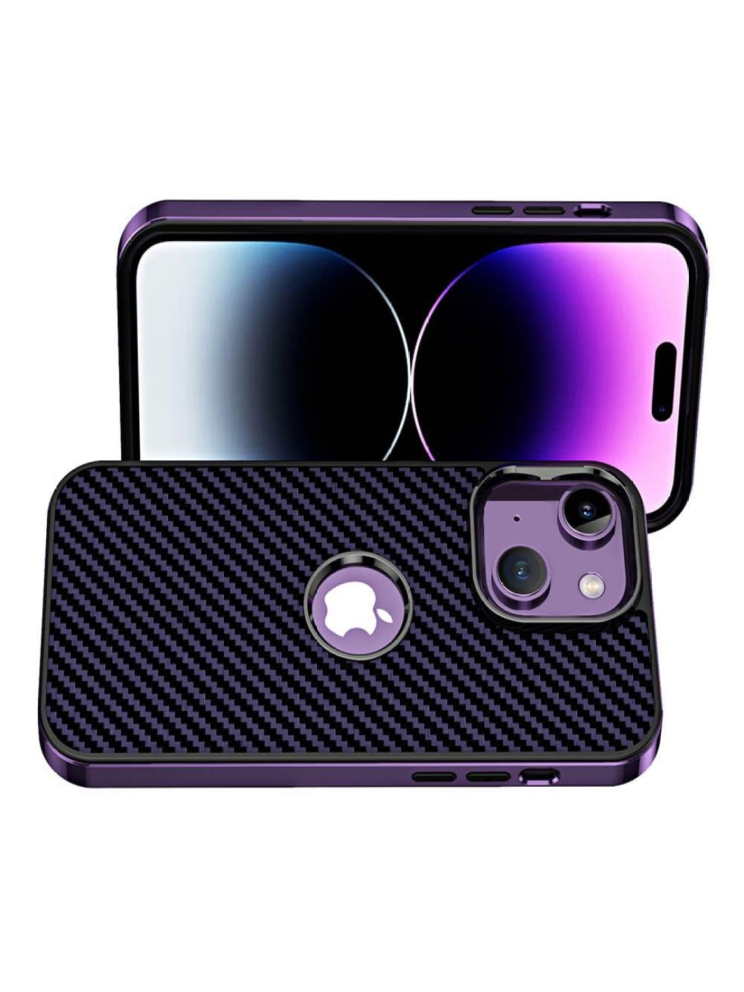 

Luxury Kase Solid Printed iPhone 14 Back Case Mobile Accessories, Purple