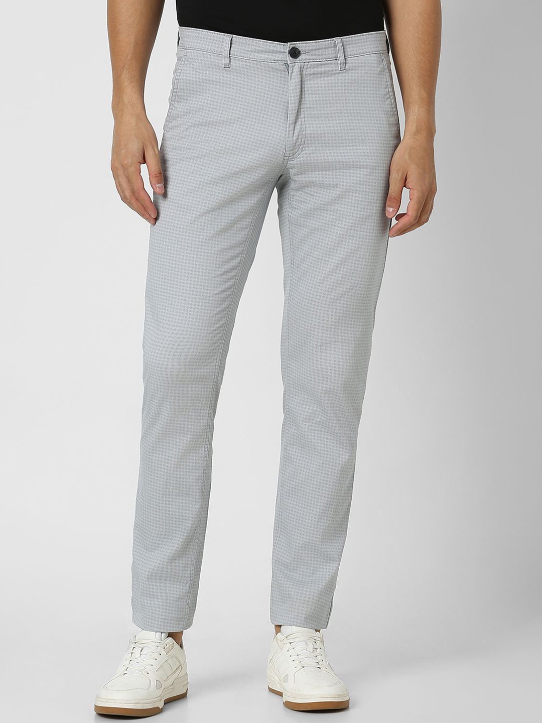 

Van Heusen Sport Men Printed Slim Fit Trousers, Grey