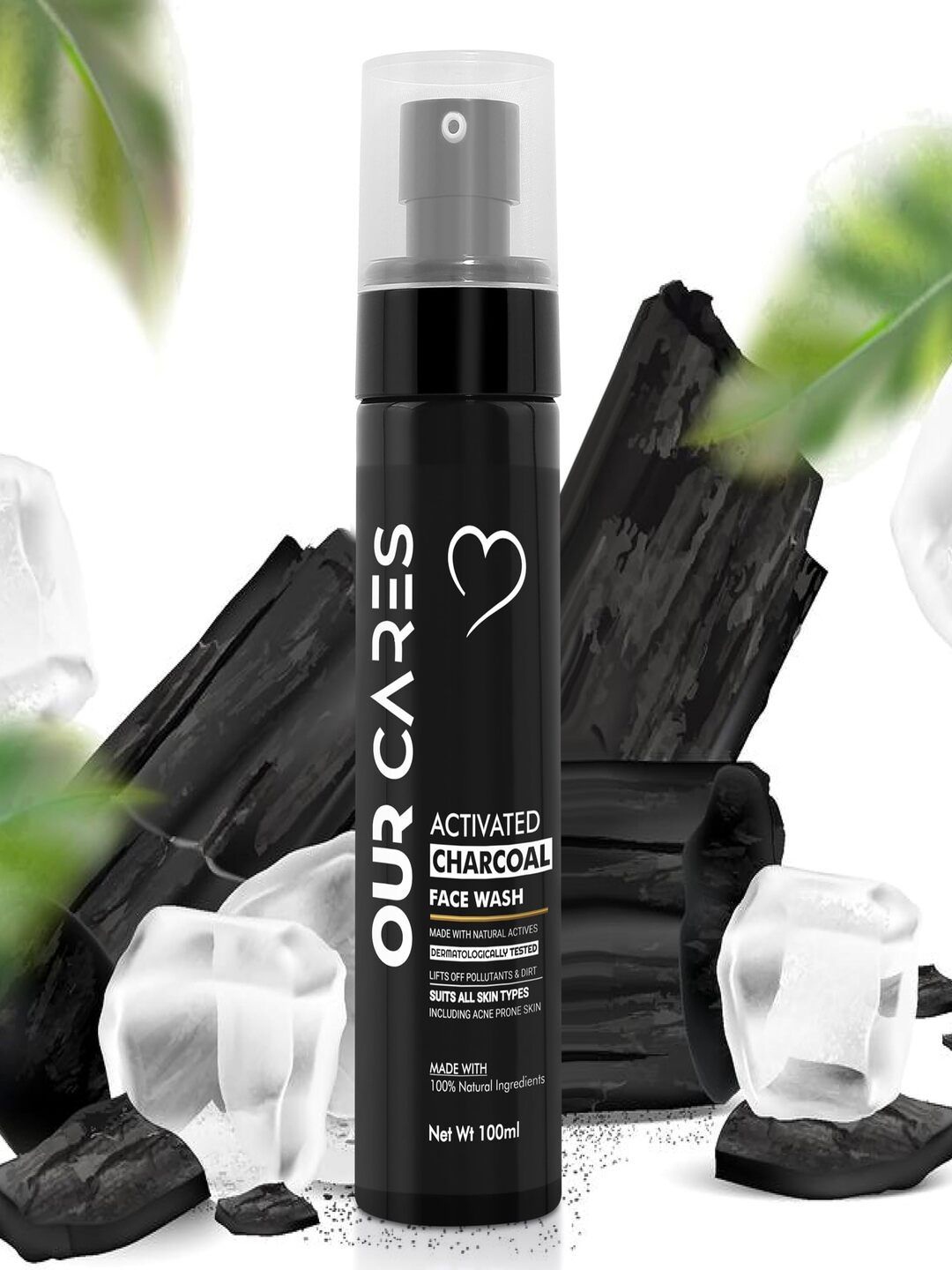 

Our Cares Charcoal Face Wash - 100 ml, Black