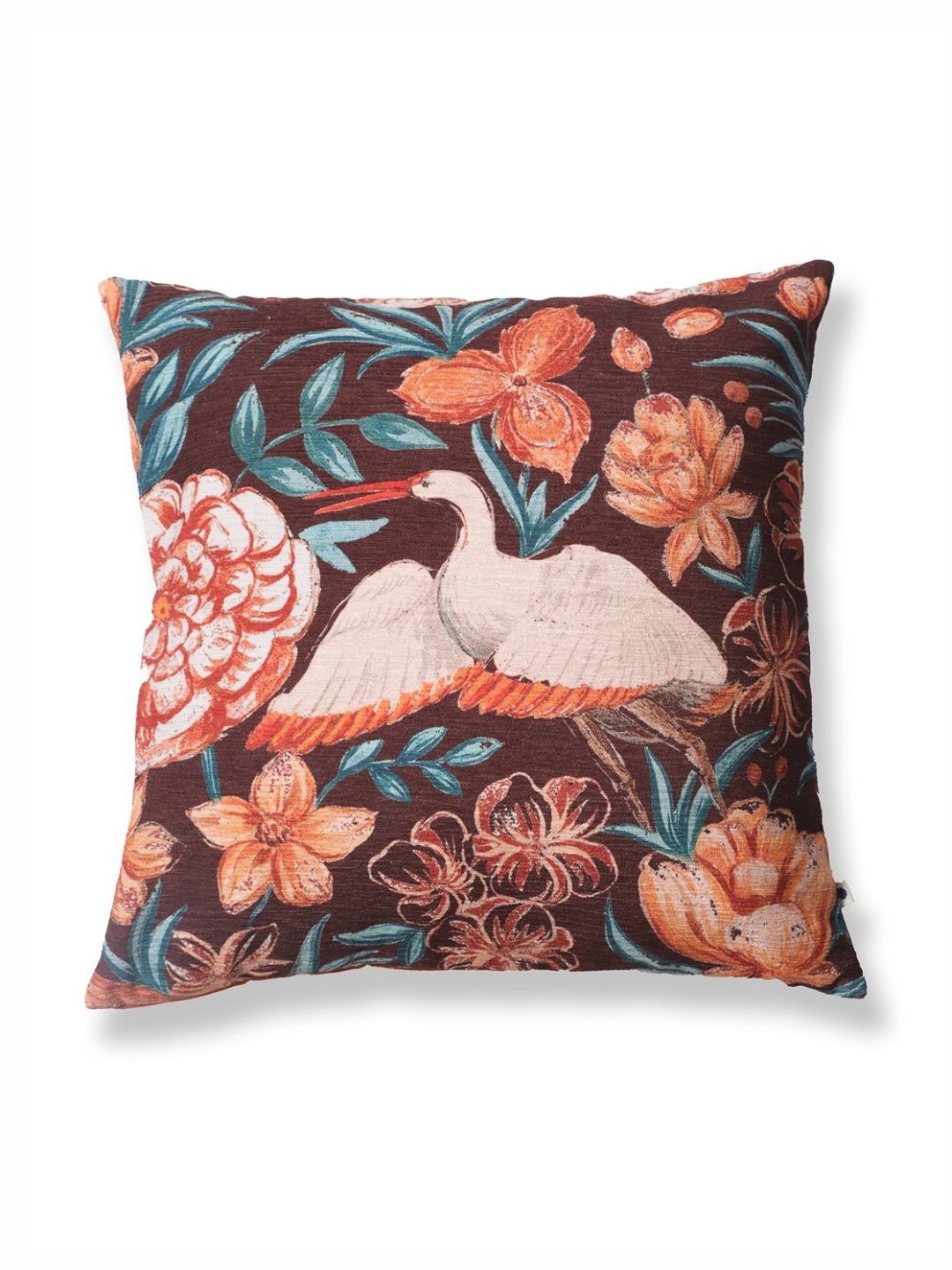 

ONSETHOMES Dastaan Brown And Rust Floral Printed Square Cushion Covers