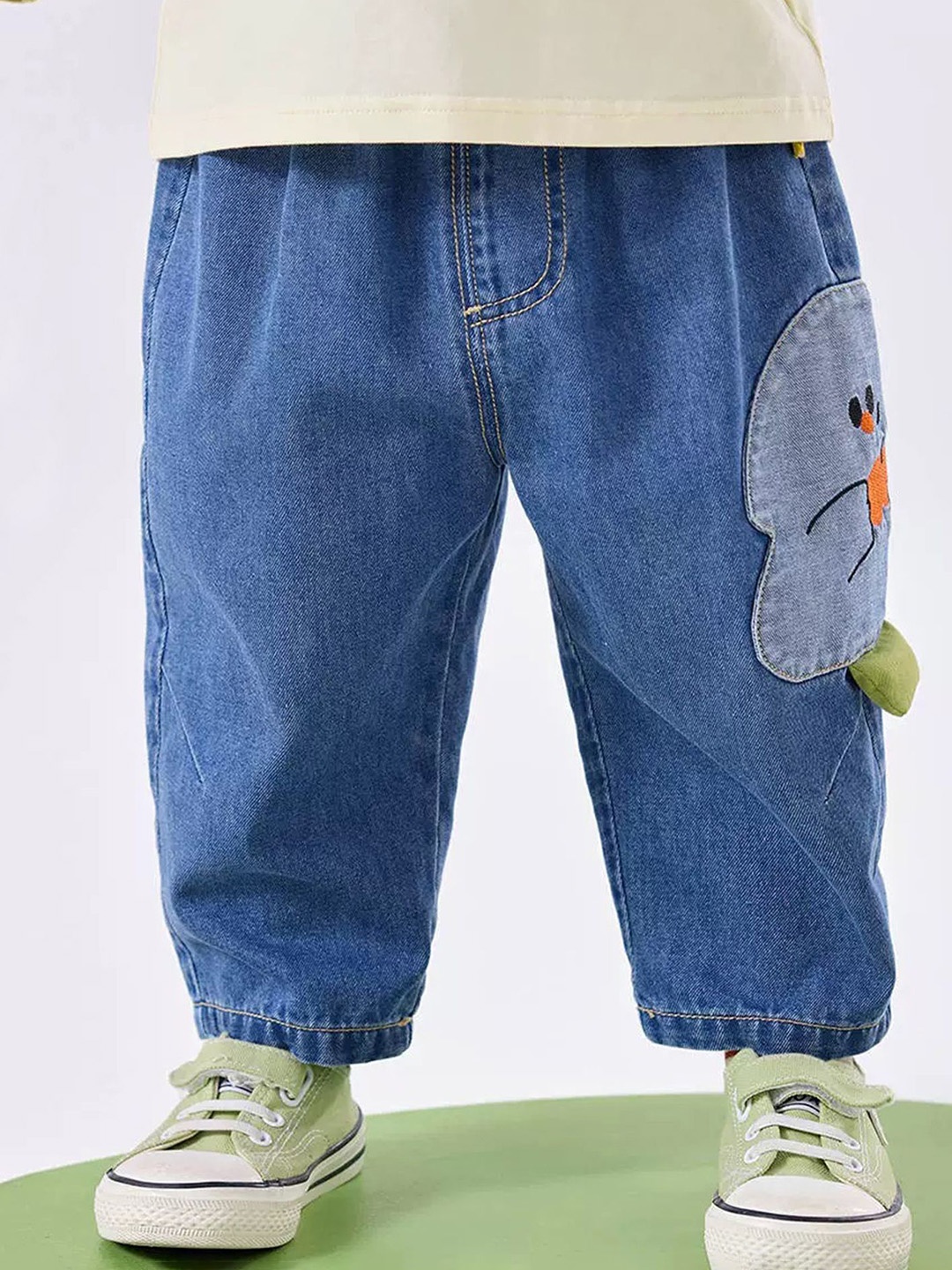 

LULU & SKY Boys High-Rise Low Distress Light Fade Jeans, Blue
