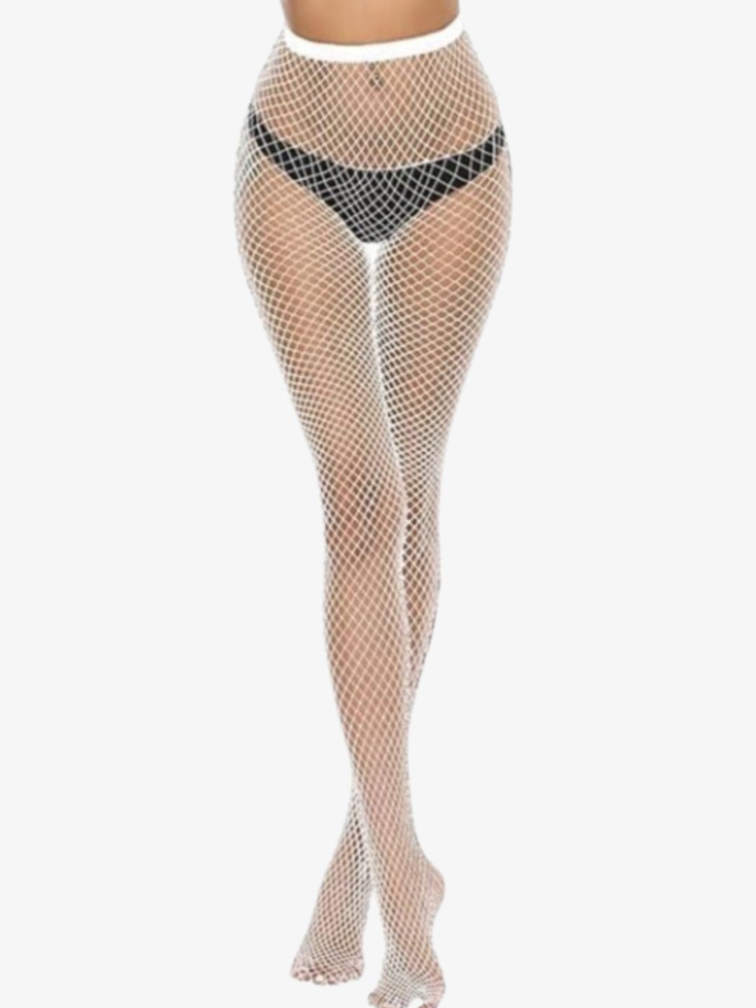 

SECRETS BY ZEROKAATA Women Sheer Fishnet Pantyhose Stockings, White