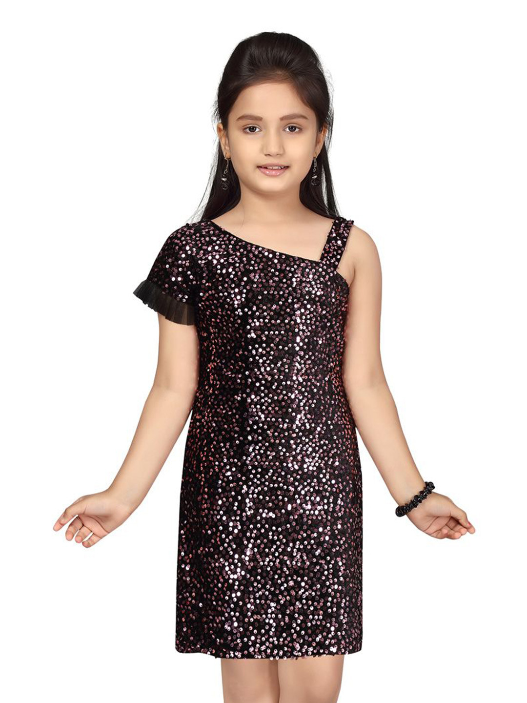 

YK Print Net A-Line Dress, Pink