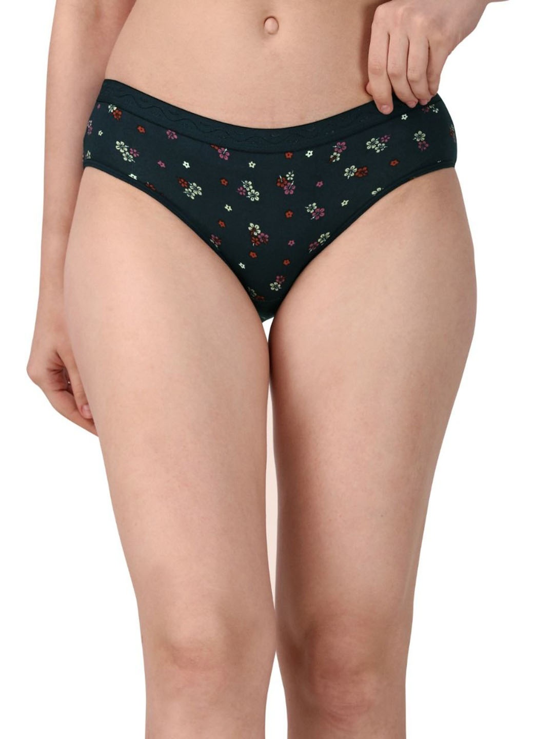 

SHREE GANESH FASHION Printed Cotton Bikini Briefs LYCRA BK 001 S, Black