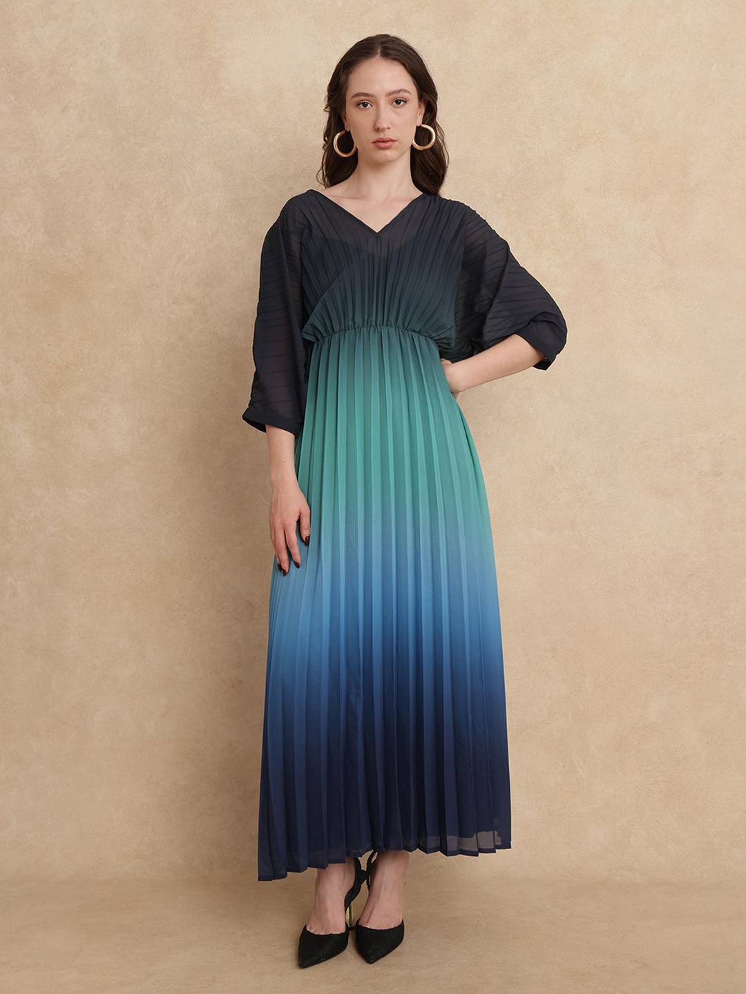 

RAREISM JANAMBI Dark Blue Kimono Sleeve Maxi Dress