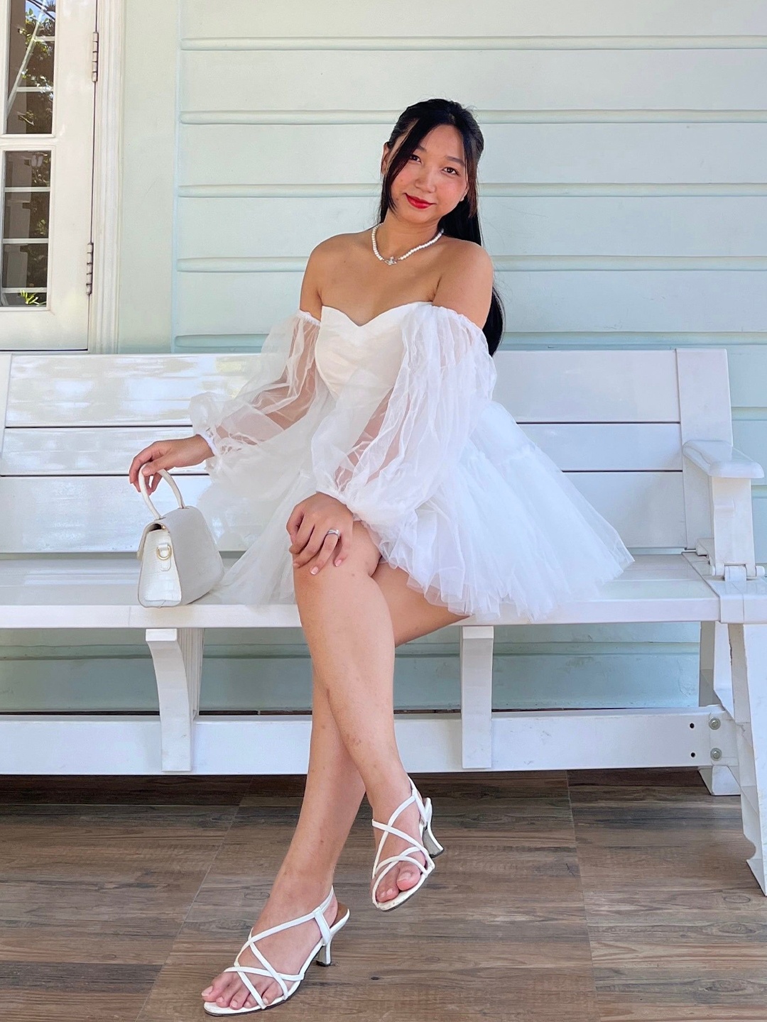 

TAILORMADE CLOTHING Cotton Strapless Bandeau Dress With Detachable Sleeves, White