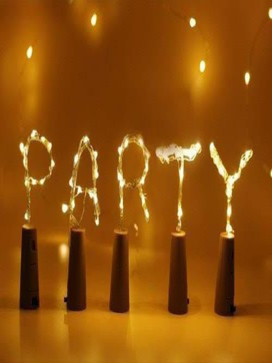 

SPARK WORLD Yellow 6 Pieces Rice Shaped Cork Fairy String Lights