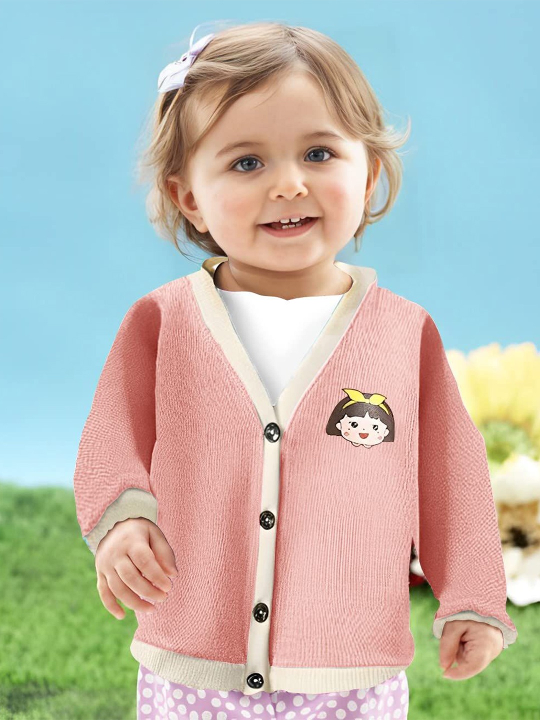

MOMISY Unisex Kids Cardigan, Pink