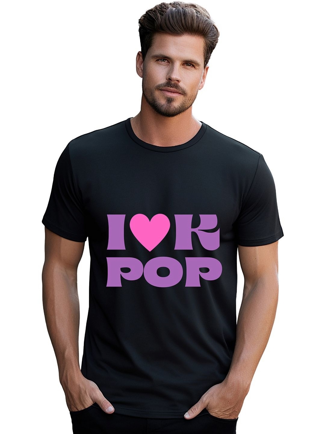 

BOWLIFESTYLE Men Typography Printed Round Neck Cotton T-shirt, Black