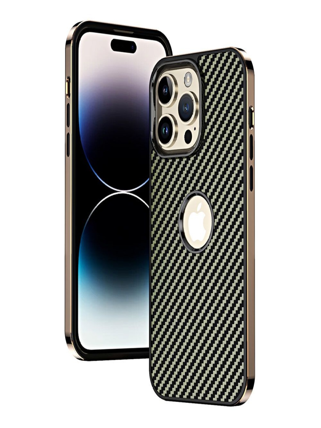 

Luxury Kase Geometric Printed iPhone 12 Pro Max Back Case Mobile Accessories, Gold