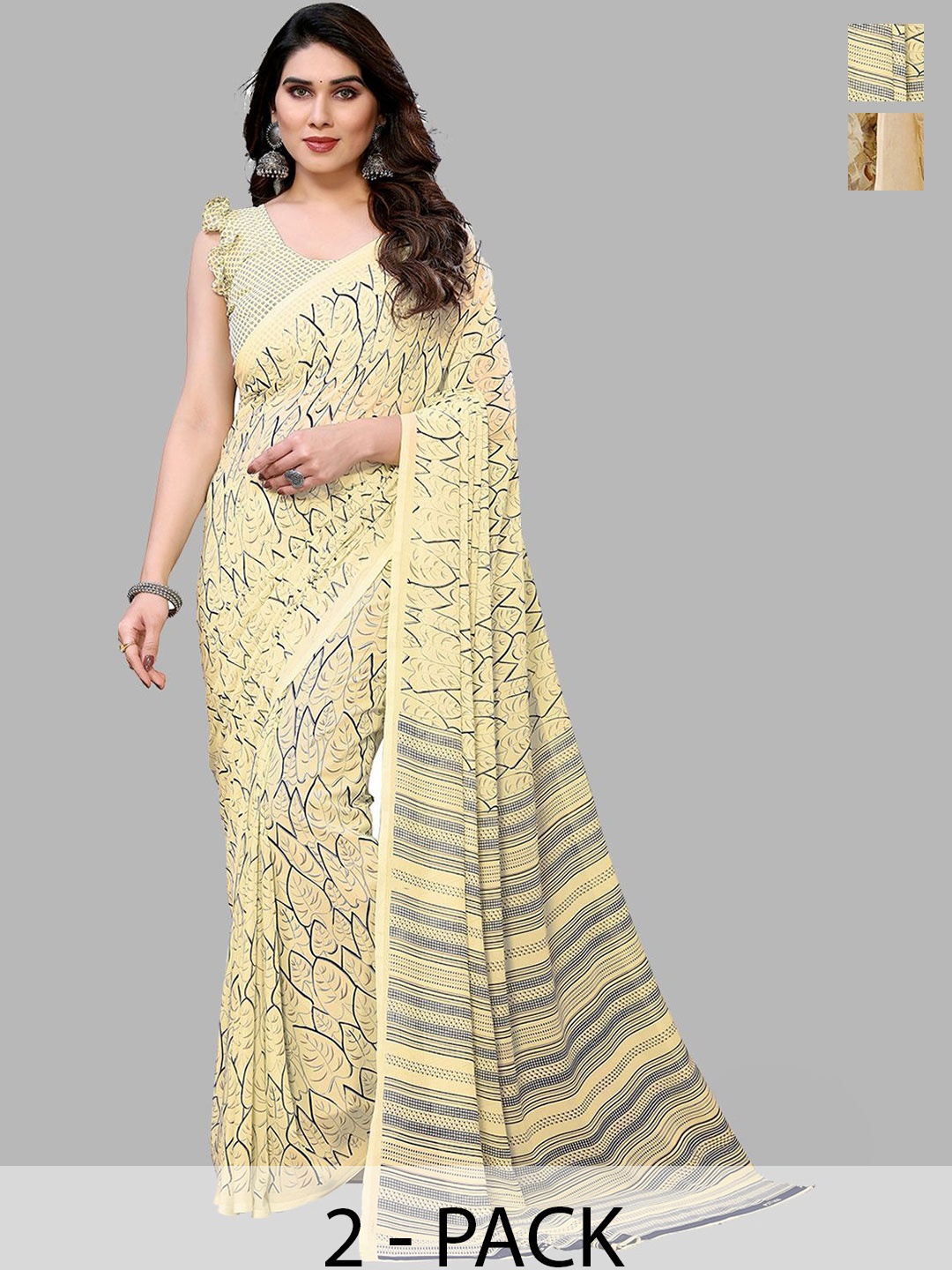 

Moda Rapido Floral Poly Georgette Saree, Yellow