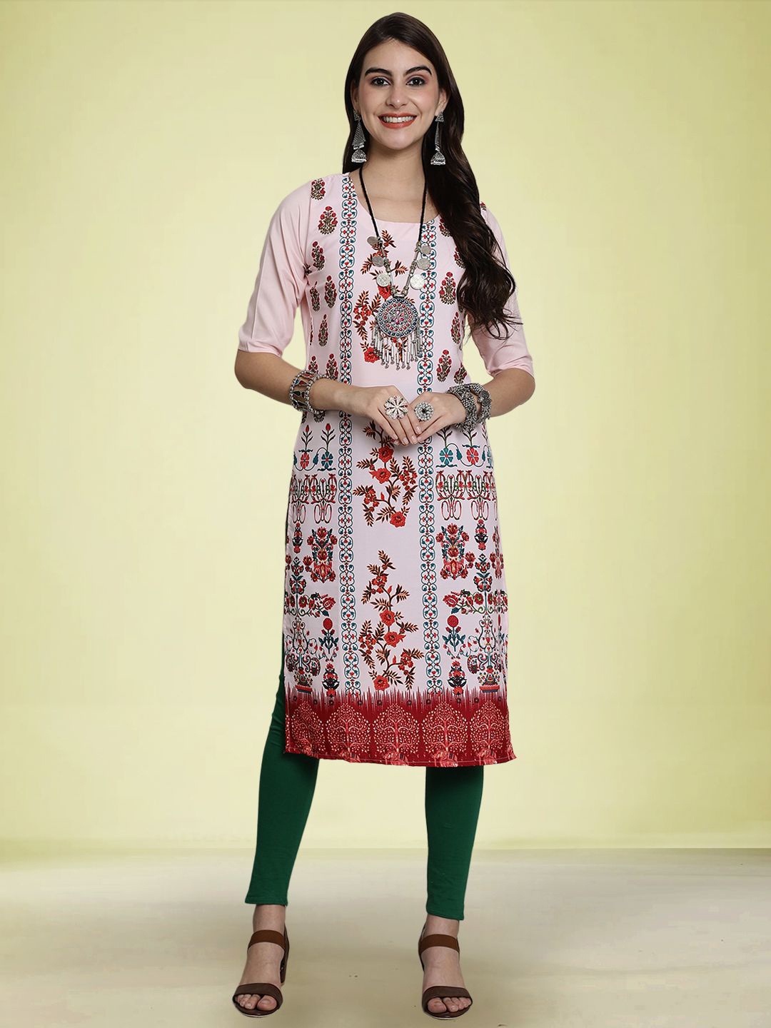 

Moda Rapido Floral Printed Kurta, Pink