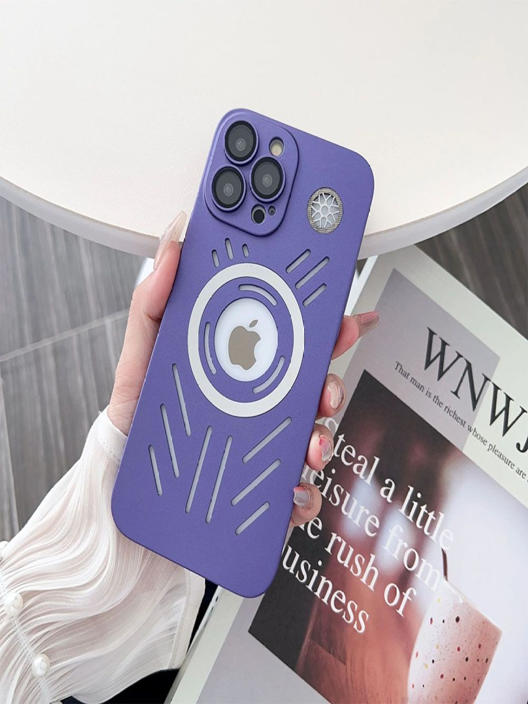 

Luxury Kase Solid Printed iPhone 13 Pro Max Back Case Mobile Accessories, Purple