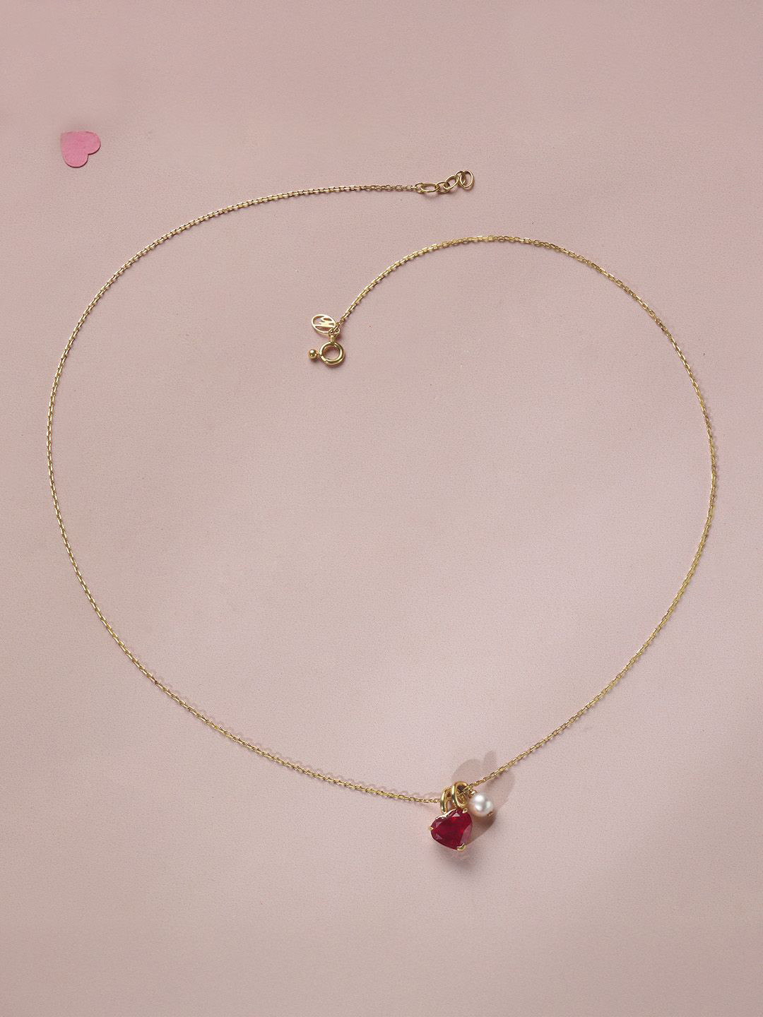 

Mia by Tanishq Women Scarlet Love Pearl & 14 KtGold Necklace 2.74gm, Gold