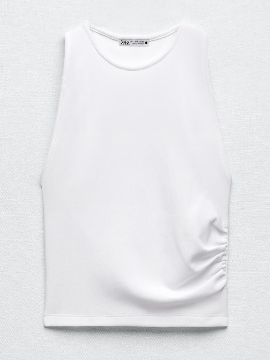 

ZARA Women High Neck Pockets T-shirt, White