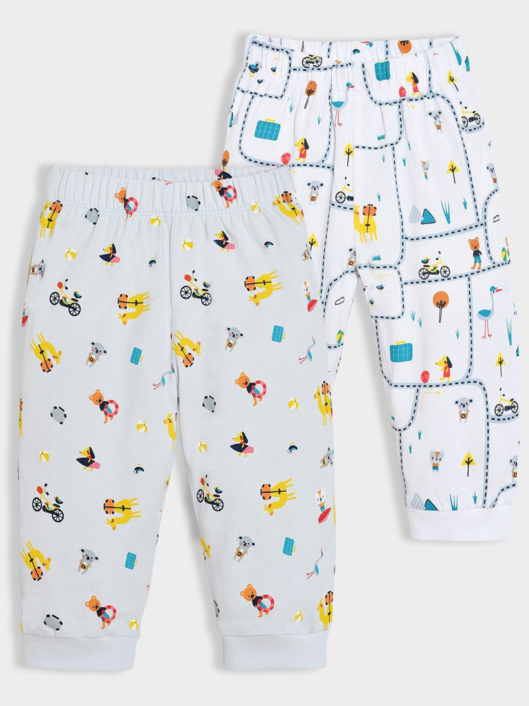 

MiArcus Kids Pack Of 2 Printed Cotton Lounge Pants, White