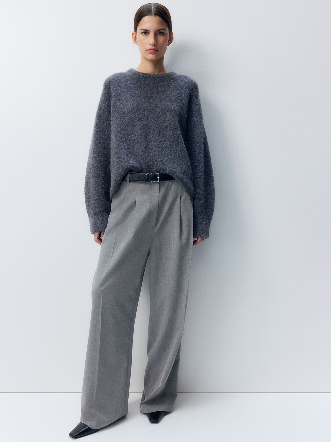 

H&M Wide Trousers, Grey