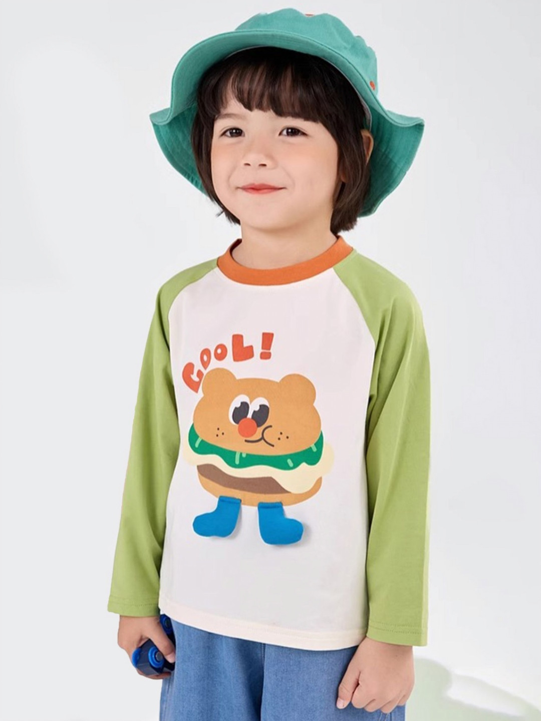 

LULU & SKY Girls Printed Applique T-shirt, Green