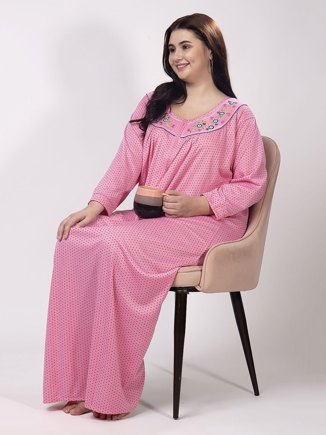 

CHUI MUI Printed Maxi Nightdress, Pink