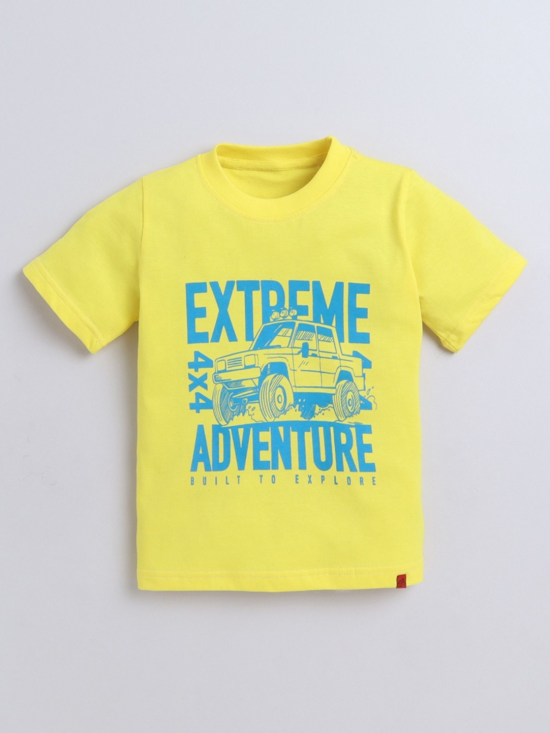 

Tiny Toonzzz Boys Typography Printed Round Neck Cotton T-shirt, Yellow