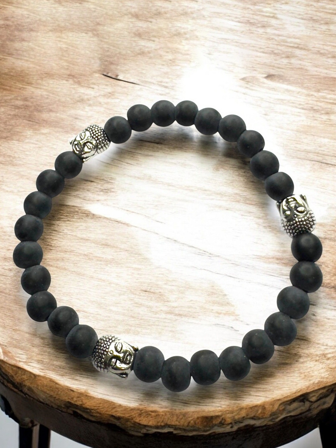 

AKLINA Artificial Beads Beaded Ceramic Elasticated Bracelet, Black
