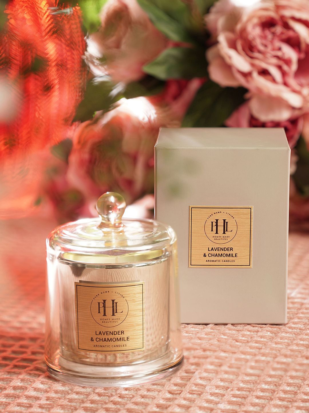

Pure Home and Living White & Silver-Toned Lavender & Chamomile Scented Jar Candle