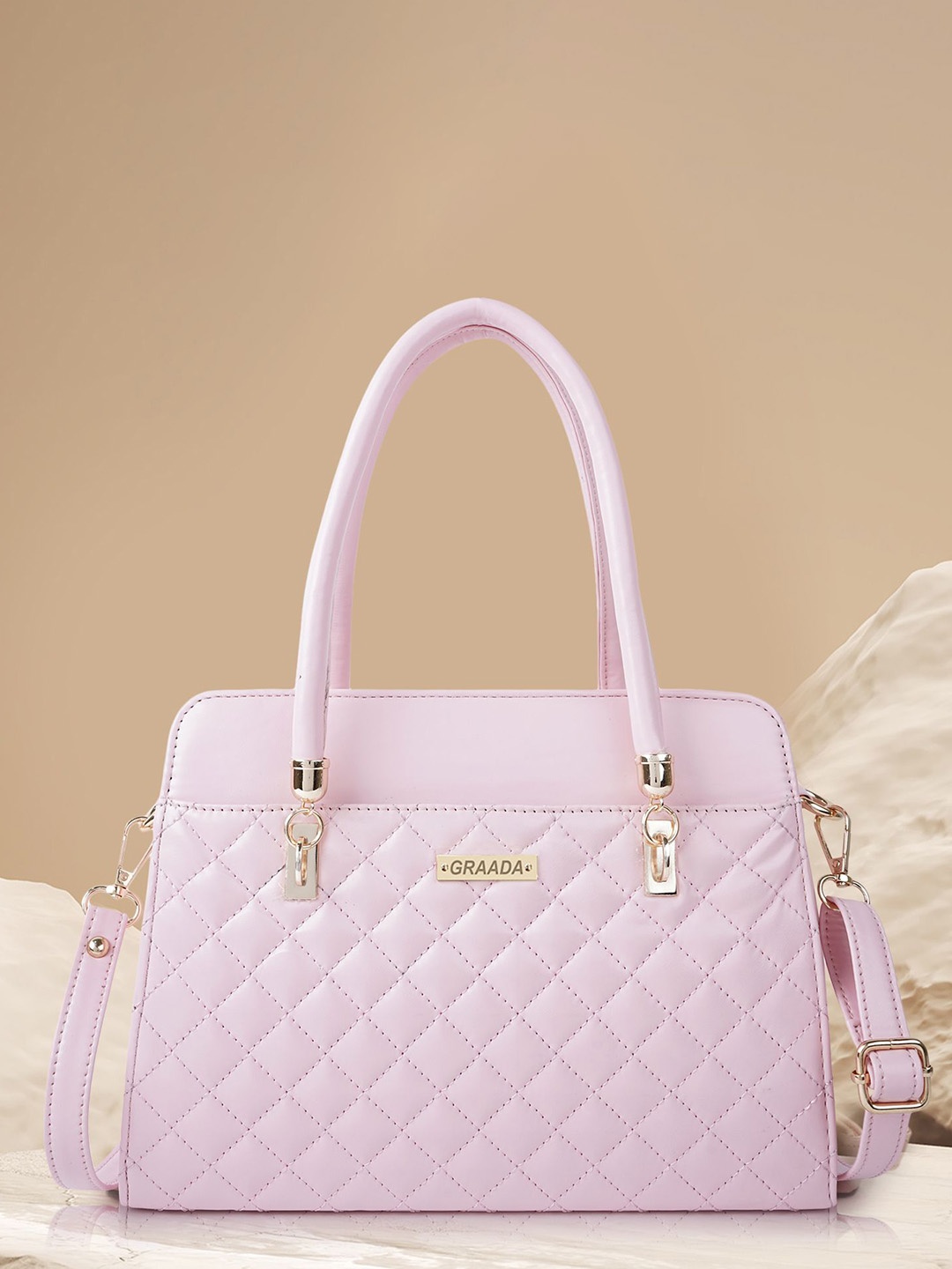 

GRAADA Structured Satchel, Peach