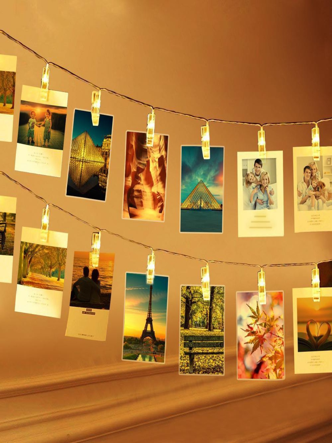 

SPARK WORLD Yellow & White Photo Clipping String Lights