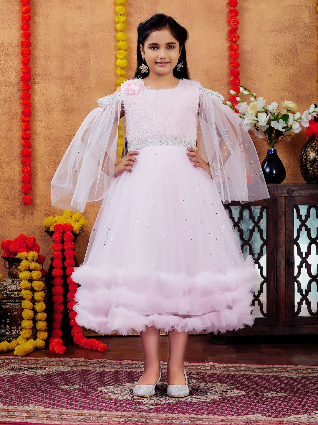

YK Girls Embellished Gown Dress, Pink