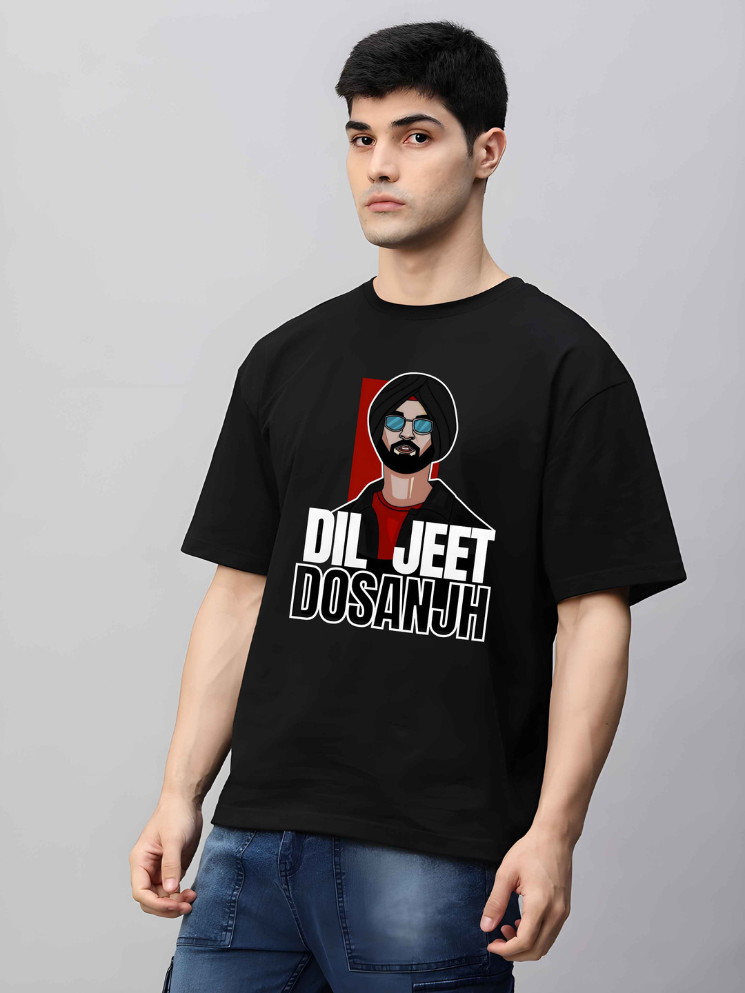 

BOWLIFESTYLE Men Drop-Shoulder Sleeves Pure Cotton T-shirt, Black