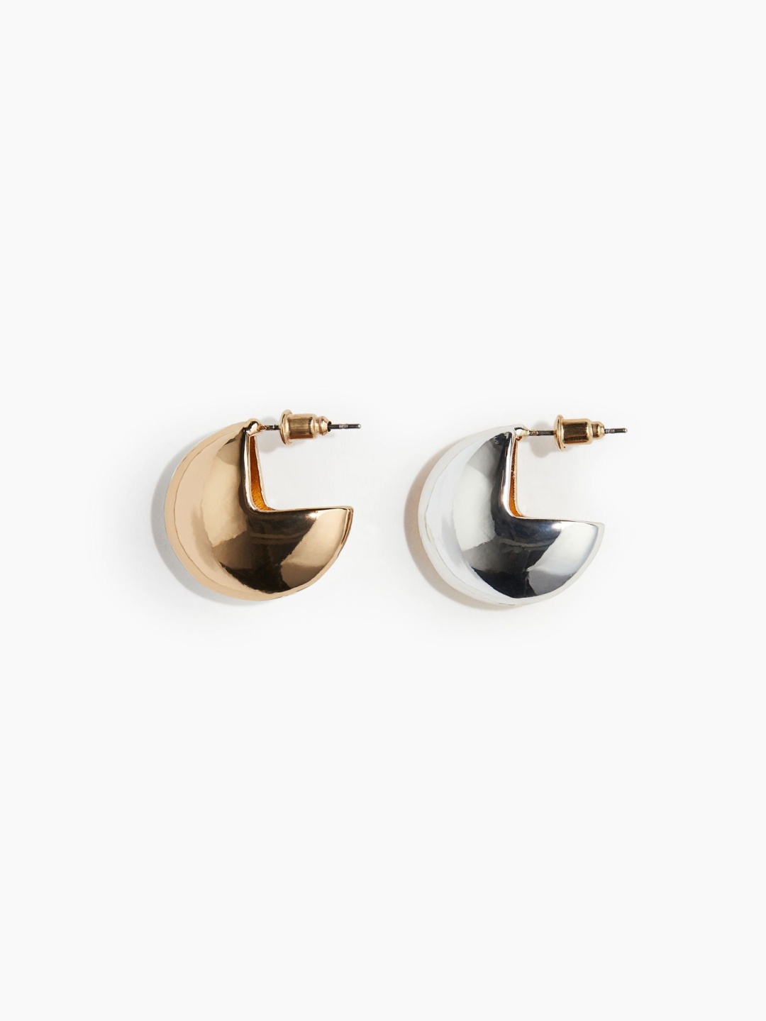 

H&M Two-Toned Dome Earrings, Gold