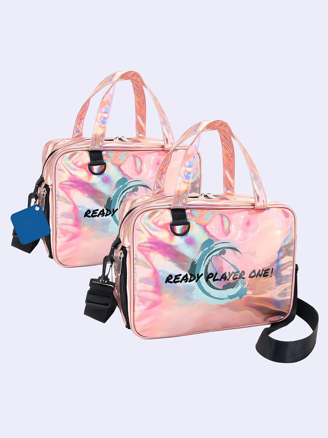 

Kuber Industries Set of 2 Makeup Organizer Bag With Zip & Sling Strap, Pink