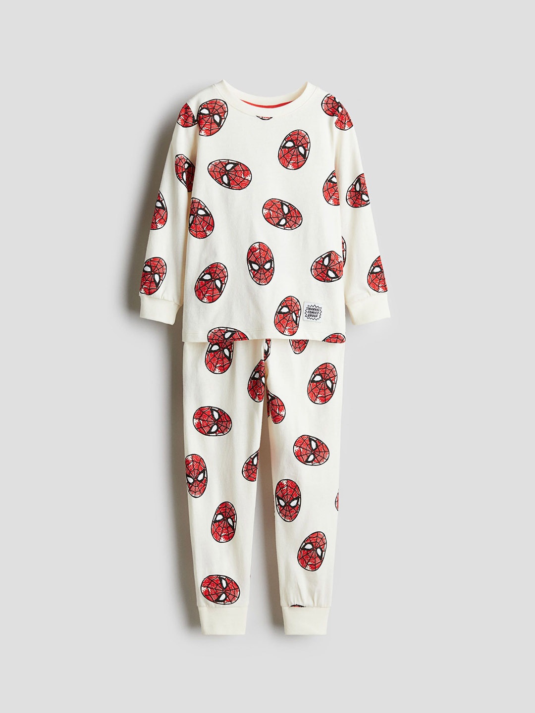 

H&M Printed Cotton Jersey Pyjamas, White