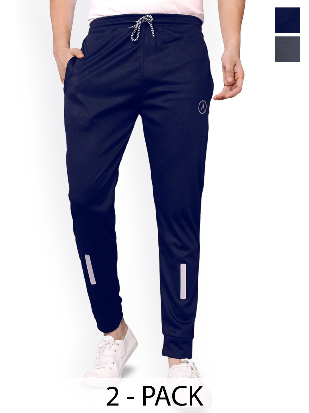 

Moda Rapido Men Pack Of 2 Mid Rise Joggers, Black