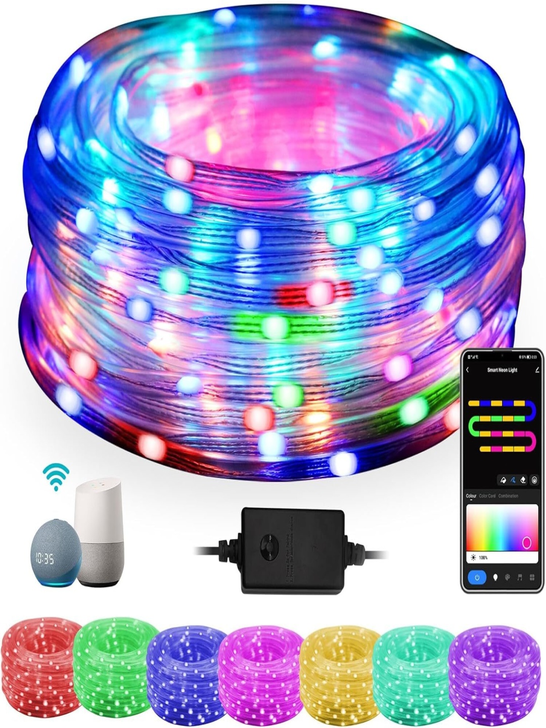 

ENORMITY Blue & Green Rice Shape String Lights