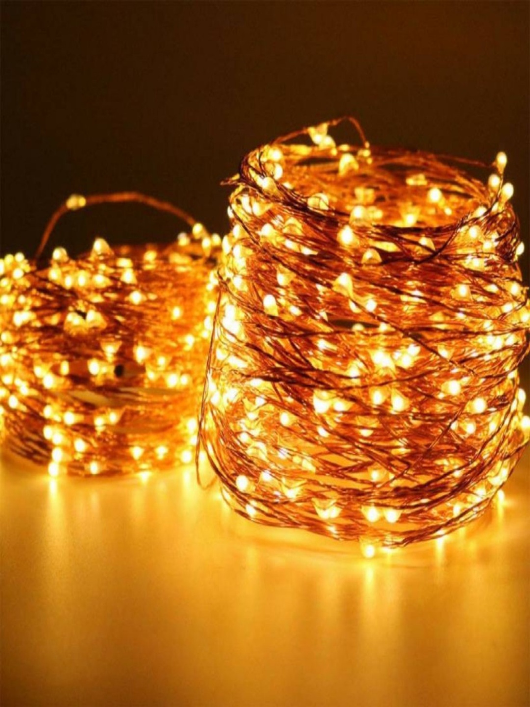 

SPARK WORLD Gold Toned & White Rice Shape LED String Light