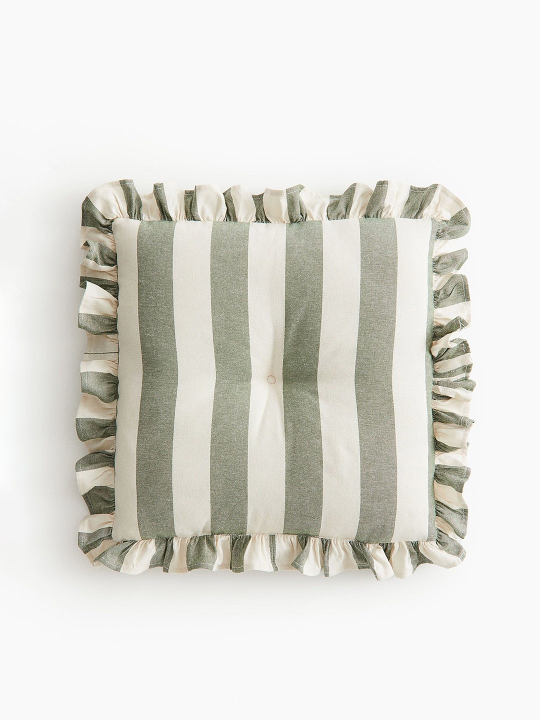 

H&M Green Frill-Trimmed Cotton Seat Cushion
